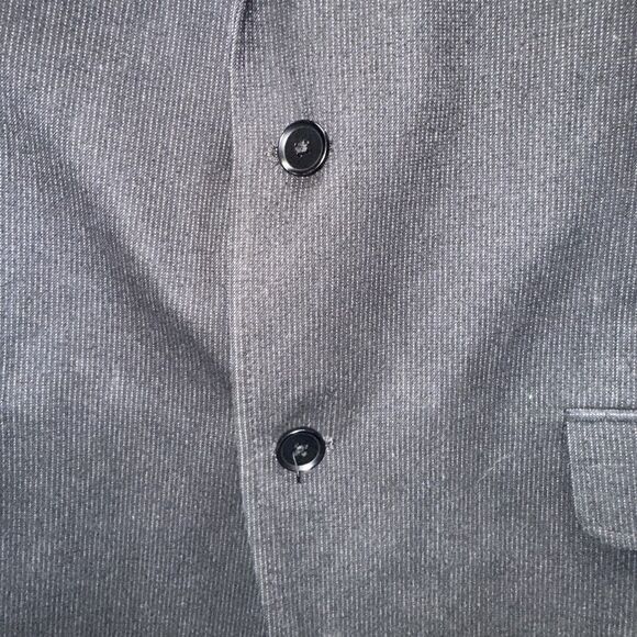 Banana Republic Blk Cotton Flannel Pinstripe Tailored Fit Blazer Sport Coat 44R - Picture 3 of 9